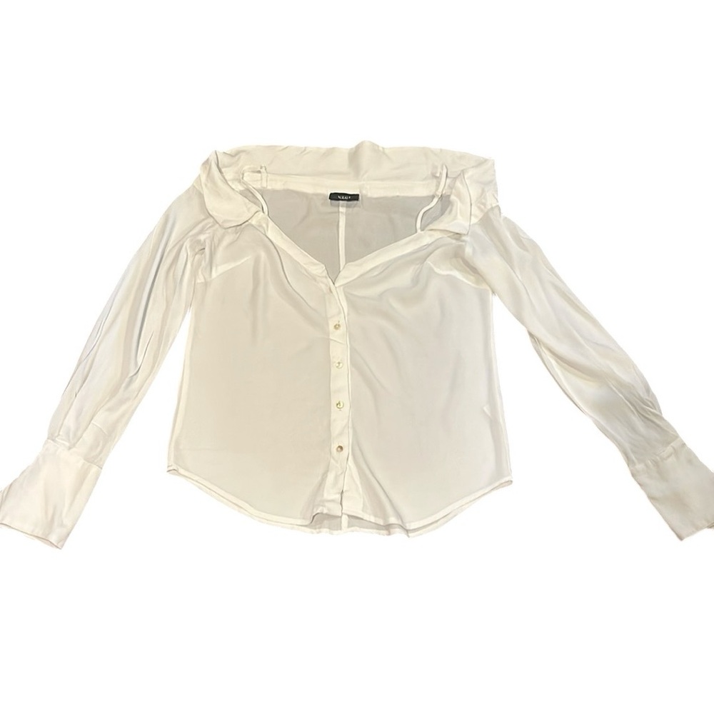 Vici White City Summer Cold Shoulder Blouse - Picture 2 of 7